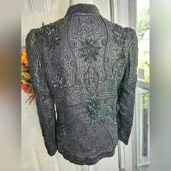 Vintage Niteline black beaded blazer size small - Picture 4 of 4